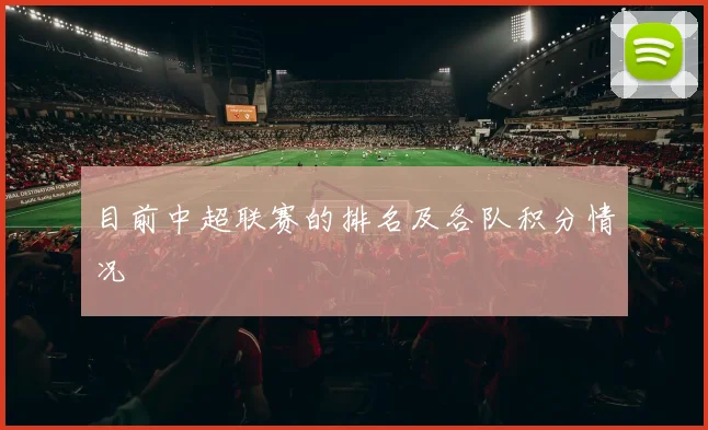 目前中超联赛的排名及各队积分情况